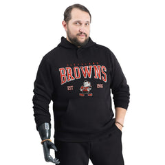 Cleveland Browns G-III Sports by Carl Banks Adaptive Team Spirit Graphic Fleece Pullover Hoodie - Black cheap