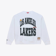 Los Angeles Lakers Women's Lightweight Block Letter Sweatshirt - White for sale