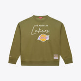 Los Angeles Lakers Women's Lightweight Script Sweatshirt - Olive outlet
