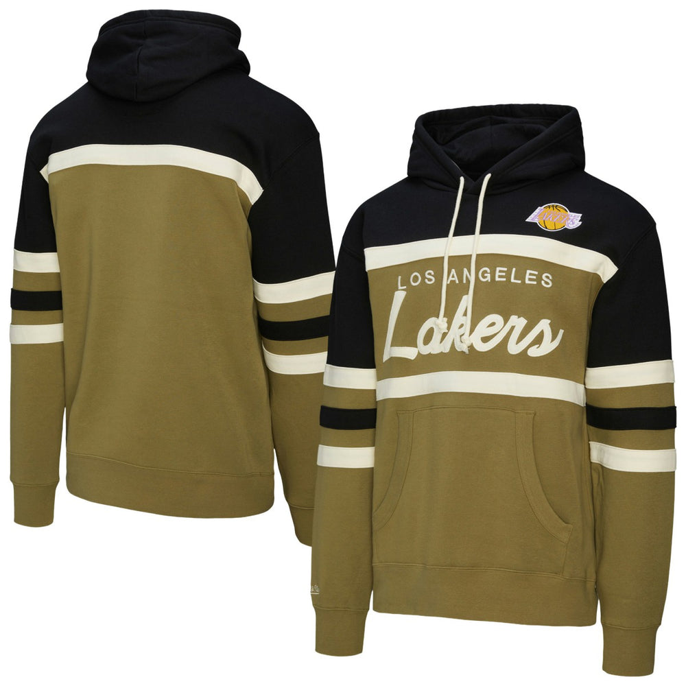 Los Angeles Lakers Double Clutch Head Coach Hoodie - Olive/Black sale