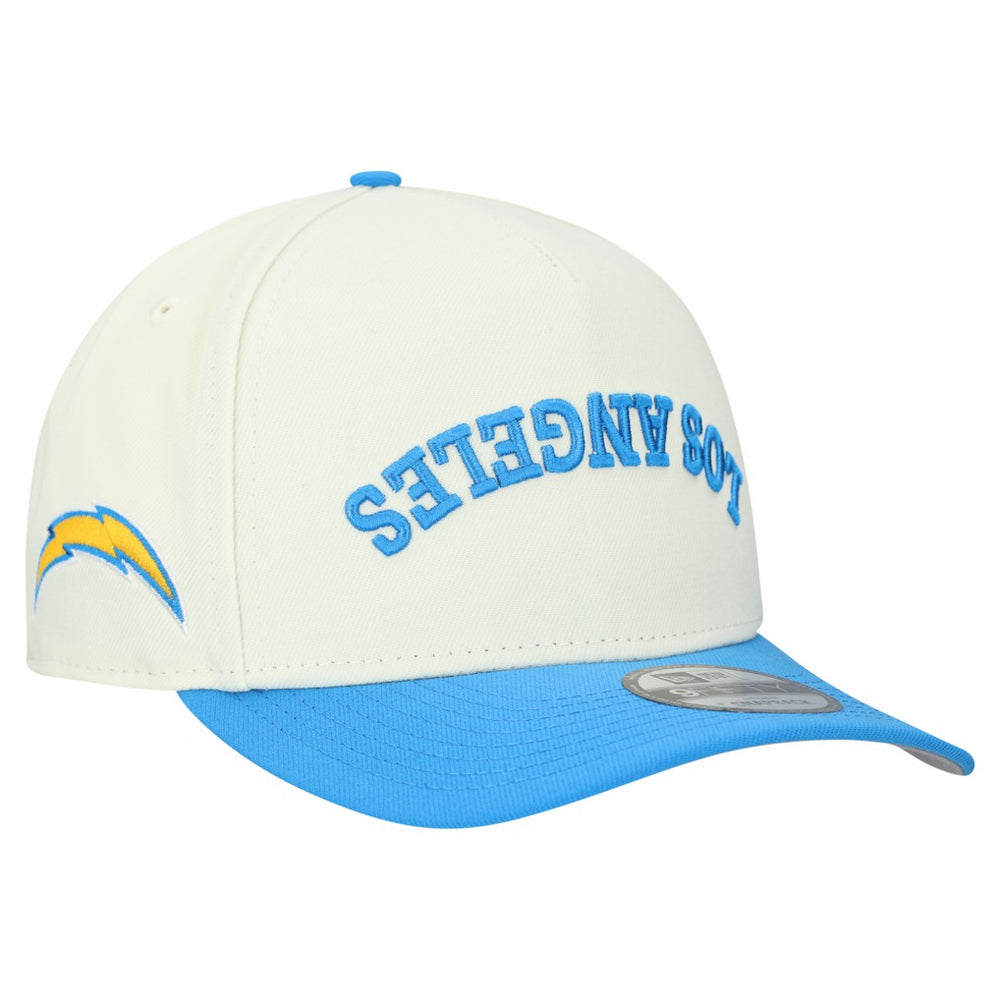 Los Angeles Chargers New Era Upside Down 9FIFTY A-Frame Snapback Hat - Cream for sale