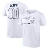 Drake Maye New England Patriots Outline Player T-Shirt - White outlet