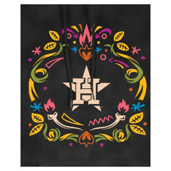 Houston Astros Women's Día de Muertos Mineral Wash Hoodie Sweatshirt Black