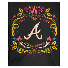 Atlanta Braves Youth Día de los Muertos T-Shirt Black
