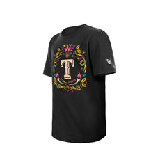 Texas Rangers Youth Día de los Muertos T-Shirt Black