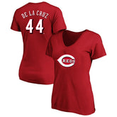 Elly De La Cruz Cincinnati Reds Profile Women's Plus Size Name & Number V-Neck T-Shirt Red