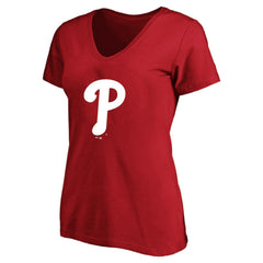 Bryce Harper Philadelphia Phillies Profile Women's Plus Size Name & Number V-Neck T-Shirt Red