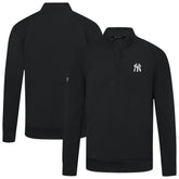New York Yankees Levelwear Upright Insignia Tri-Blend Quarter-Zip Pullover Black
