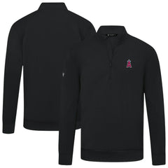 Los Angeles Angels Levelwear Upright Insignia Tri-Blend Quarter-Zip Pullover Black
