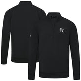 Kansas City Royals Levelwear Upright Insignia Tri-Blend Quarter-Zip Pullover Black