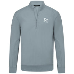 Kansas City Royals Levelwear Upright Insignia Tri-Blend Quarter-Zip Pullover Gray