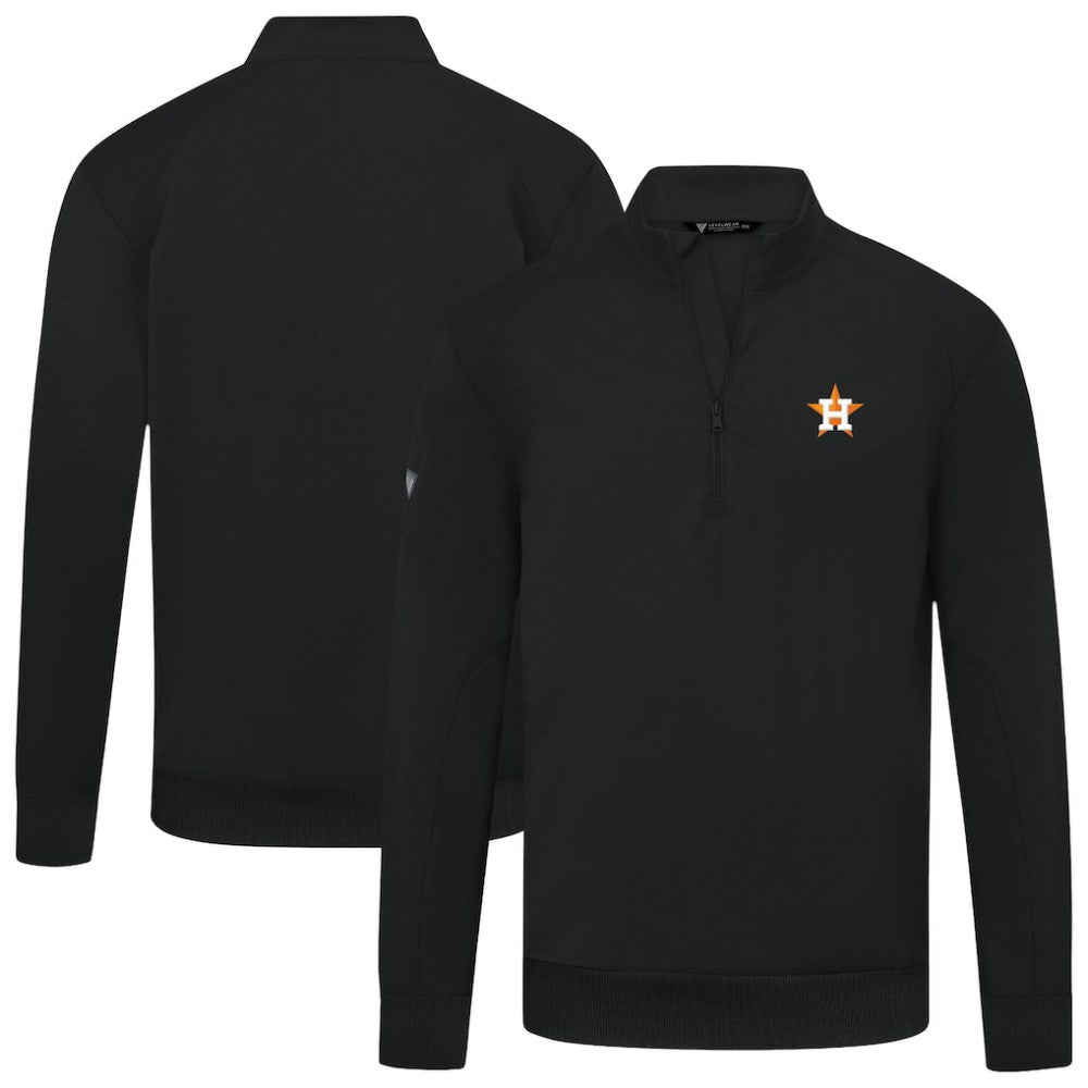 Houston Astros Levelwear Upright Insignia Tri-Blend Quarter-Zip Pullover Black