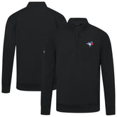 Toronto Blue Jays Levelwear Upright Insignia Tri-Blend Quarter-Zip Pullover Black
