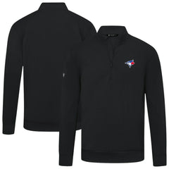 Toronto Blue Jays Levelwear Upright Insignia Tri-Blend Quarter-Zip Pullover Black