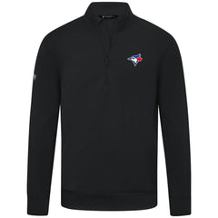 Toronto Blue Jays Levelwear Upright Insignia Tri-Blend Quarter-Zip Pullover Black