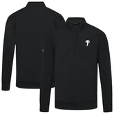 Philadelphia Phillies Levelwear Upright Insignia Tri-Blend Quarter-Zip Pullover Black