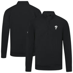 Philadelphia Phillies Levelwear Upright Insignia Tri-Blend Quarter-Zip Pullover Black