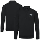 Washington Nationals Levelwear Upright Insignia Tri-Blend Quarter-Zip Pullover Black