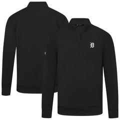 Detroit Tigers Levelwear Upright Insignia Tri-Blend Quarter-Zip Pullover Black