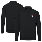 Cincinnati Reds Levelwear Upright Insignia Tri-Blend Quarter-Zip Pullover Black