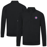 Chicago Cubs Levelwear Upright Insignia Tri-Blend Quarter-Zip Pullover Black