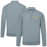 Pittsburgh Pirates Levelwear Upright Insignia Tri-Blend Quarter-Zip Pullover Gray