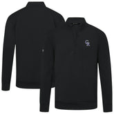Colorado Rockies Levelwear Upright Insignia Tri-Blend Quarter-Zip Pullover Black