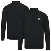 San Francisco Giants Levelwear Upright Insignia Tri-Blend Quarter-Zip Pullover Black
