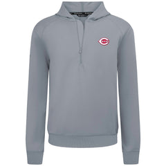Cincinnati Reds Levelwear Technic Insignia Quarter-Zip Hoodie Gray