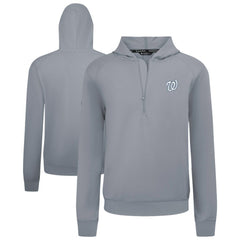 Washington Nationals Levelwear Technic Insignia Quarter-Zip Hoodie Gray