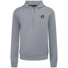 Milwaukee Brewers Levelwear Technic Insignia Quarter-Zip Hoodie Gray