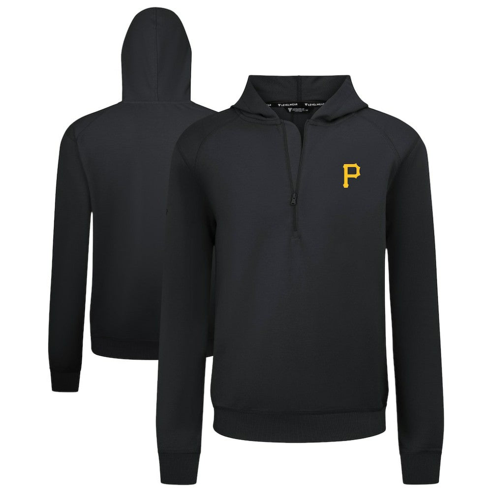 Pittsburgh Pirates Levelwear Technic Insignia Quarter-Zip Hoodie Black