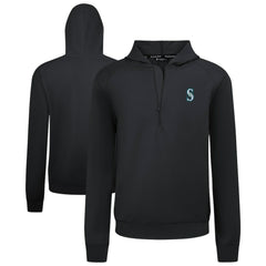 Seattle Mariners Levelwear Technic Insignia Quarter-Zip Hoodie Black
