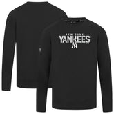 New York Yankees Levelwear Mandate Carve Tri-Blend Sweatshirt Black