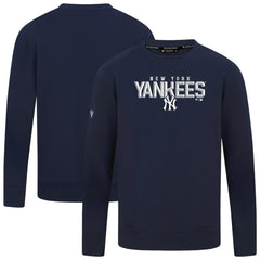 New York Yankees Levelwear Mandate Carve Tri-Blend Sweatshirt Navy