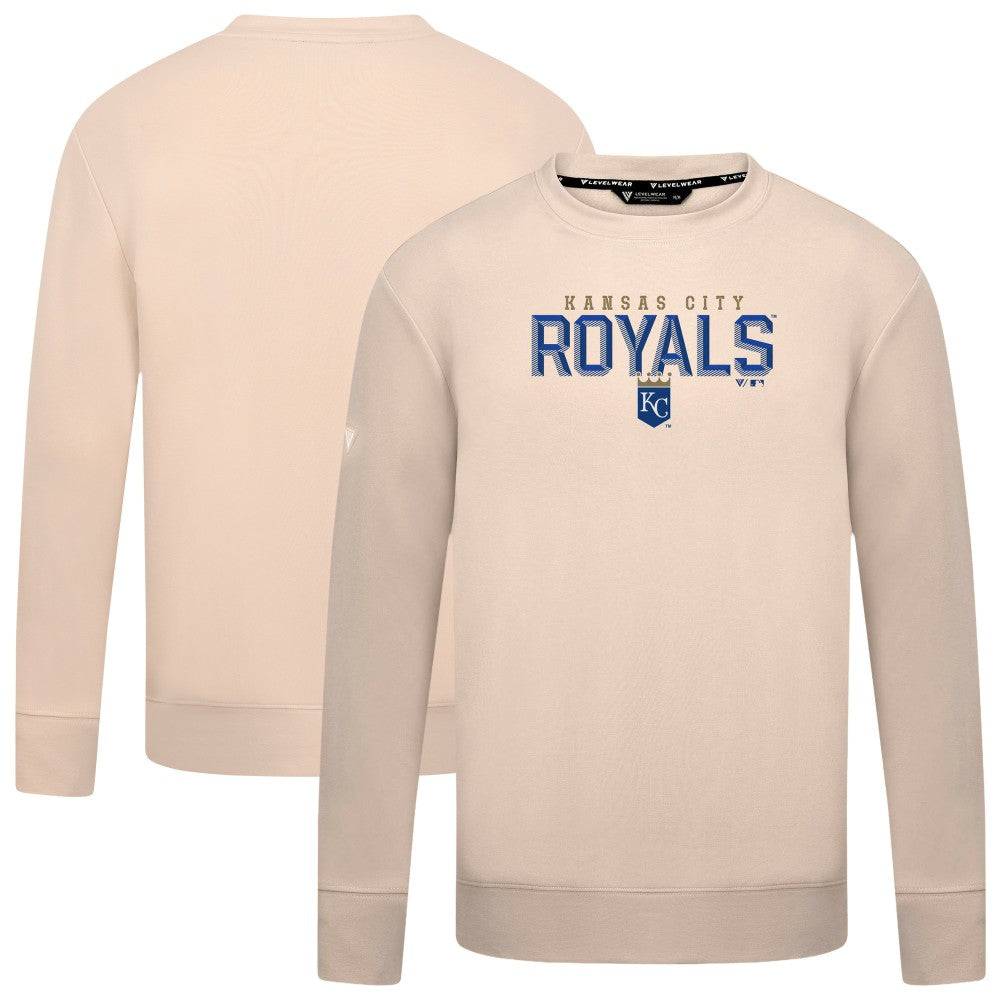 Kansas City Royals Levelwear Mandate Carve Tri-Blend Sweatshirt Khaki