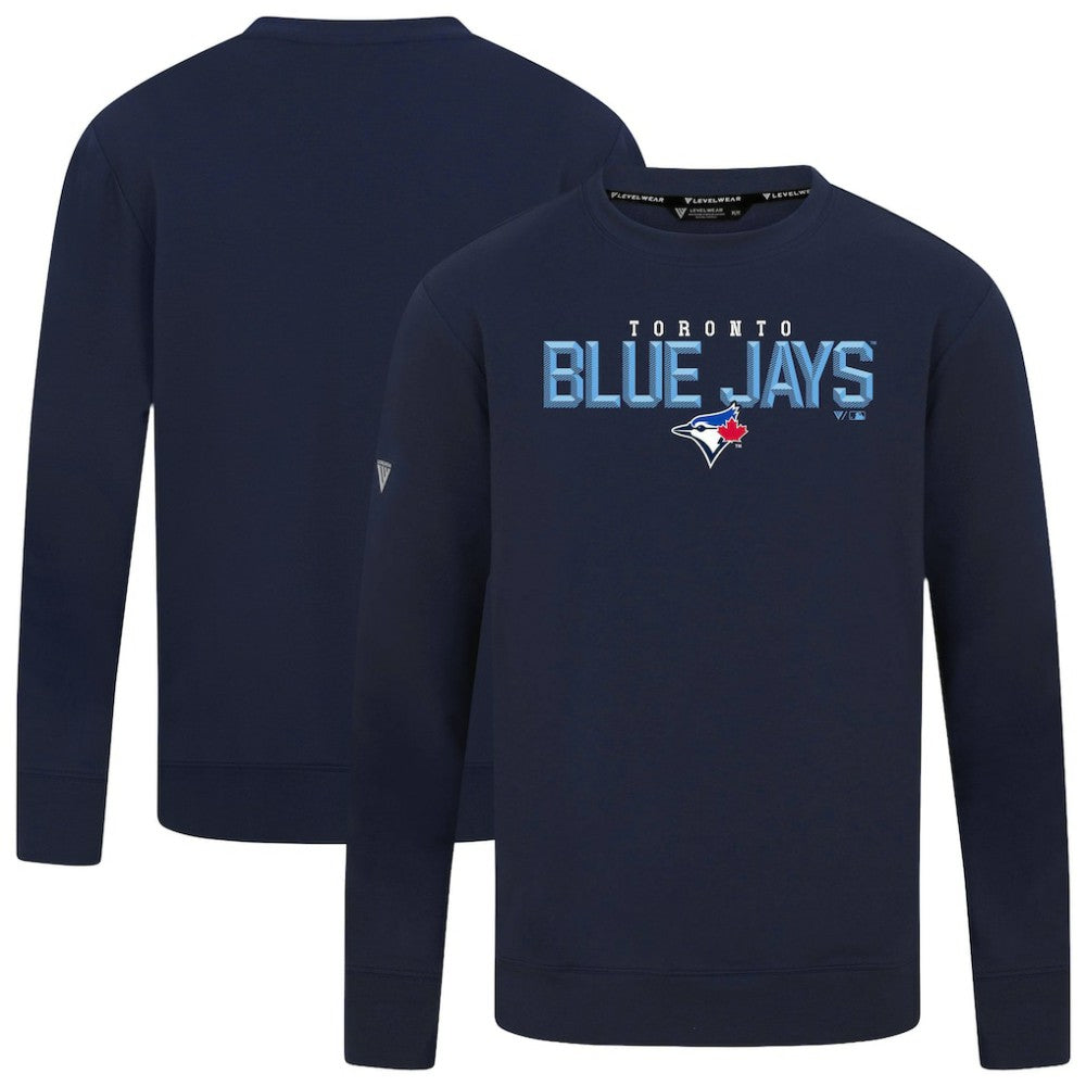 Toronto Blue Jays Levelwear Mandate Carve Tri-Blend Sweatshirt Navy