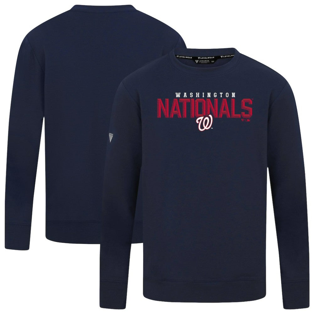 Washington Nationals Levelwear Mandate Carve Tri-Blend Sweatshirt Navy