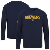 Milwaukee Brewers Levelwear Mandate Carve Tri-Blend Sweatshirt Navy