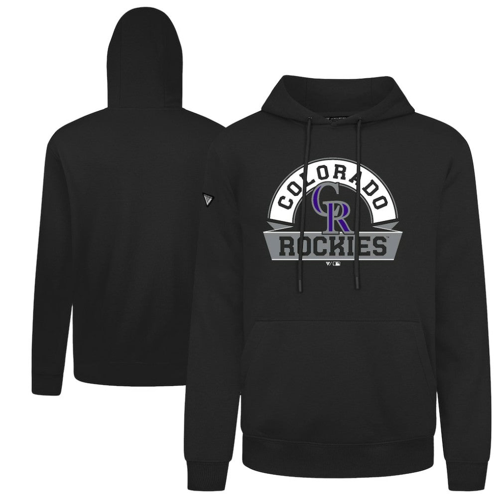 Colorado Rockies Levelwear Podium Banner Arch Hoodie Black