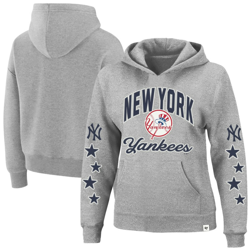 New York Yankees Women's Plus Size Starry Eye Hoodie Heather Gray