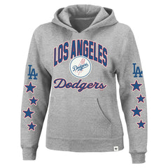 Los Angeles Dodgers Women's Plus Size Starry Eye Hoodie Heather Gray