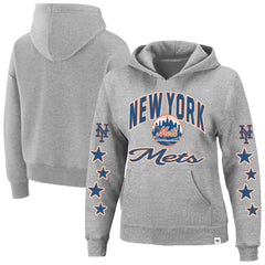 New York Mets Women's Plus Size Starry Eye Hoodie Heather Gray