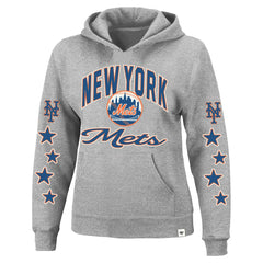 New York Mets Women's Plus Size Starry Eye Hoodie Heather Gray