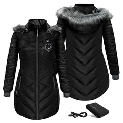 Baltimore Ravens ActionHeat Women's 5V Battery Heated Long Puffer Full-Zip Hoodie Jacket - Black online