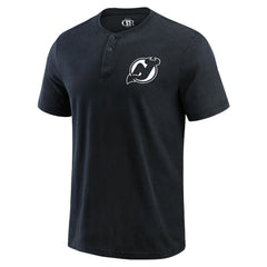 New Jersey Devils Darius Rucker Collection by Fanatics Fanatics Fest Washed Henley T-Shirt - Black T-shirts