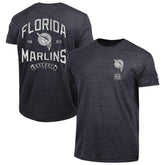 Miami Marlins Champion Vintage 3-Hit Tri-Blend T-Shirt Black