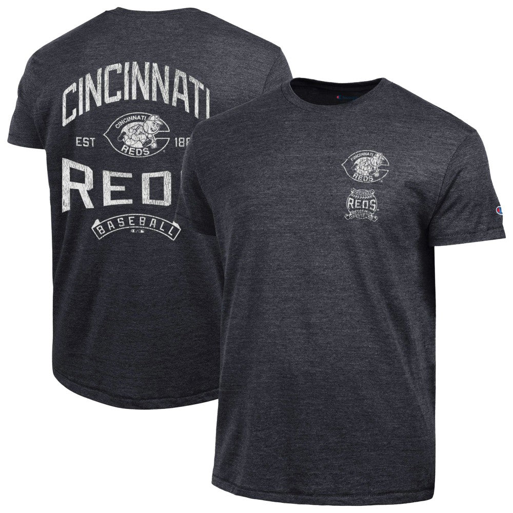 Cincinnati Reds Champion Vintage 3-Hit Tri-Blend T-Shirt Black