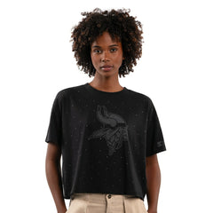 Minnesota Vikings Starter Women's Rhinestone Sprinkle Boxy Cropped T-Shirt - Black sale