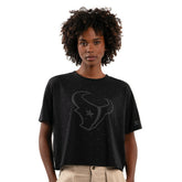 Houston Texans Starter Women's Rhinestone Sprinkle Boxy Cropped T-Shirt - Black online